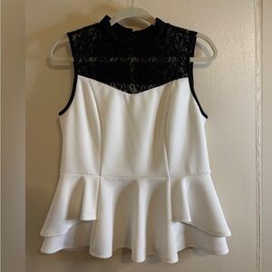 Thalia Sodi Soft Peplum Top with Lace